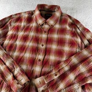 Orvis Active Fit Shirt Men's XL Orange Red Casual Button Down Long Sleeve Light